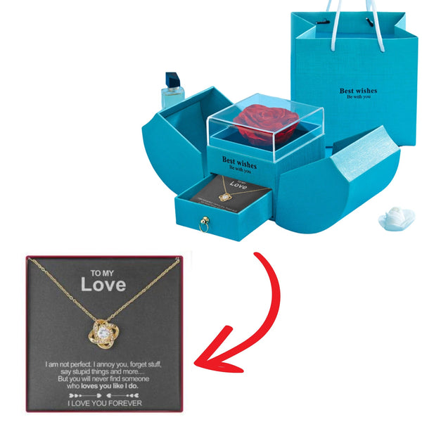 White Gold Necklace - Blue Gift Box - To My Love