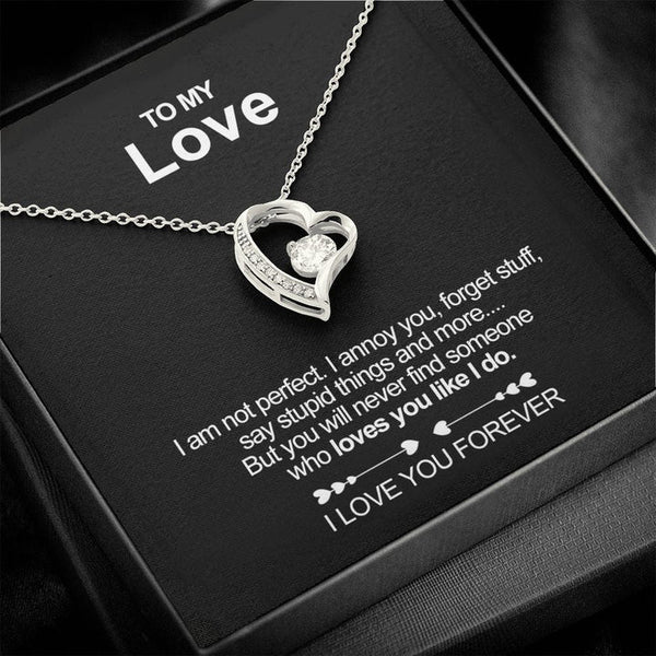 White Gold Heart Necklace - To my Love