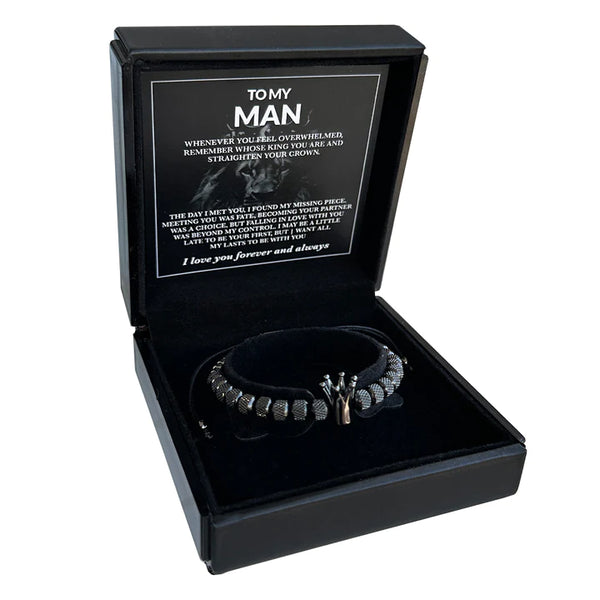 Luxury Bracelet Set "To My Man - Straighten Your Crown"