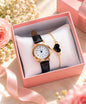Rose Gold Watch & Heart Bracelet Gift Set