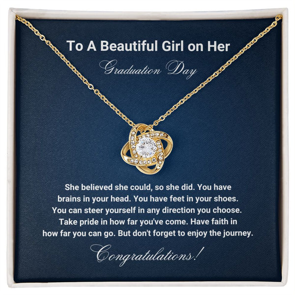 White Gold Necklace - Graduation Gift for Her