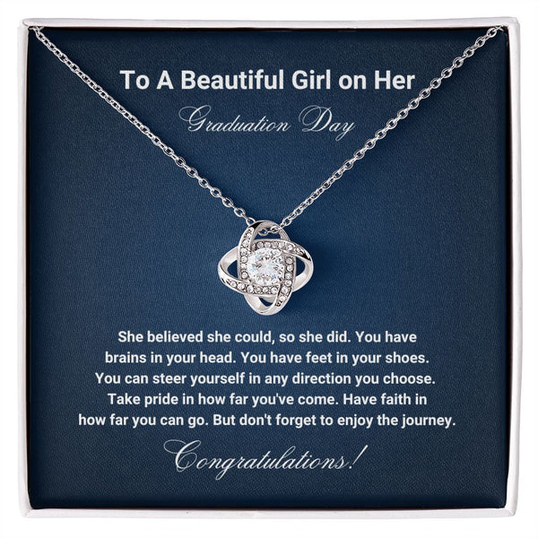 White Gold Necklace - Graduation Gift for Her