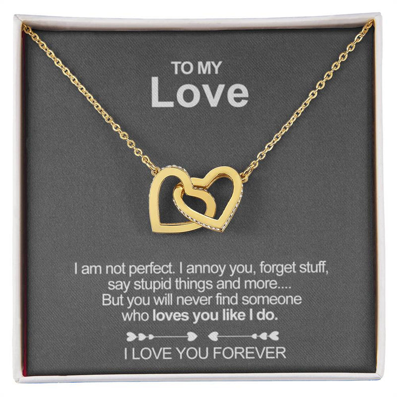 Engraved Interlocking Necklace - Luxury Rose Box - To My Love