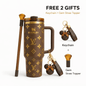 Limited Edition LV 40oz Tumbler ( Free Luxury Keychain + Gem Straw Topper)
