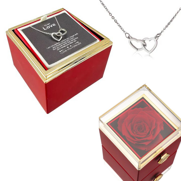 Engraved Necklace - With Real Rose - To My Love