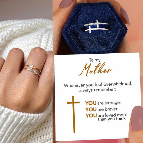 Adjustable Double Cross Ring - To my Mother