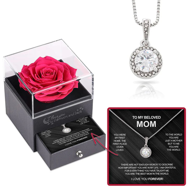 Sterling Silver Necklace with Rose Box - To My Mother