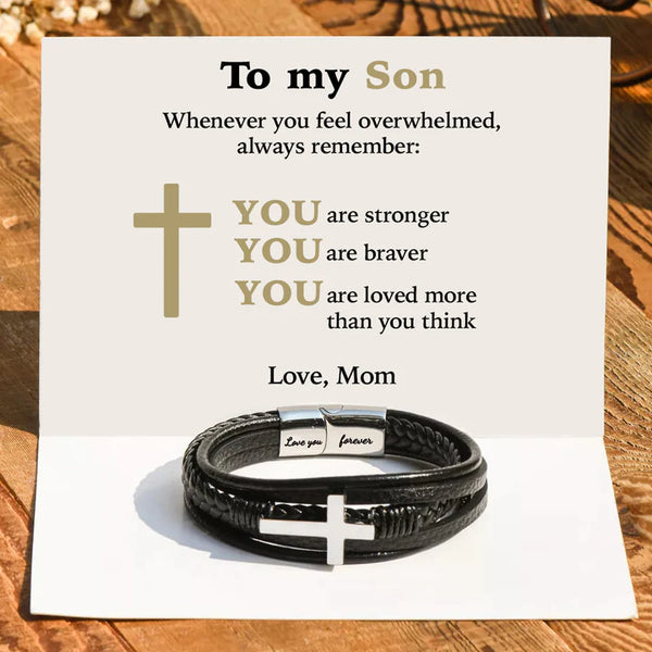 Cross bracelet - To my unique Son