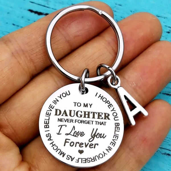 Keychain with initial - To my Son or Daughter