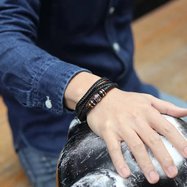 Luxury leather wristband - To my beloved Son